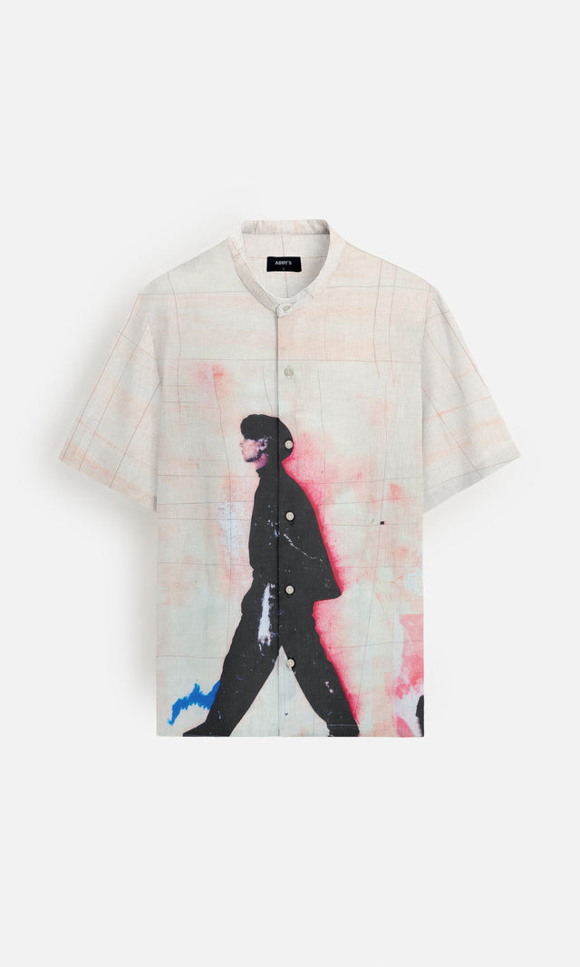 Midnight Walk Pure Linen Short Sleeve Unisex Shirt - AddysForMen®