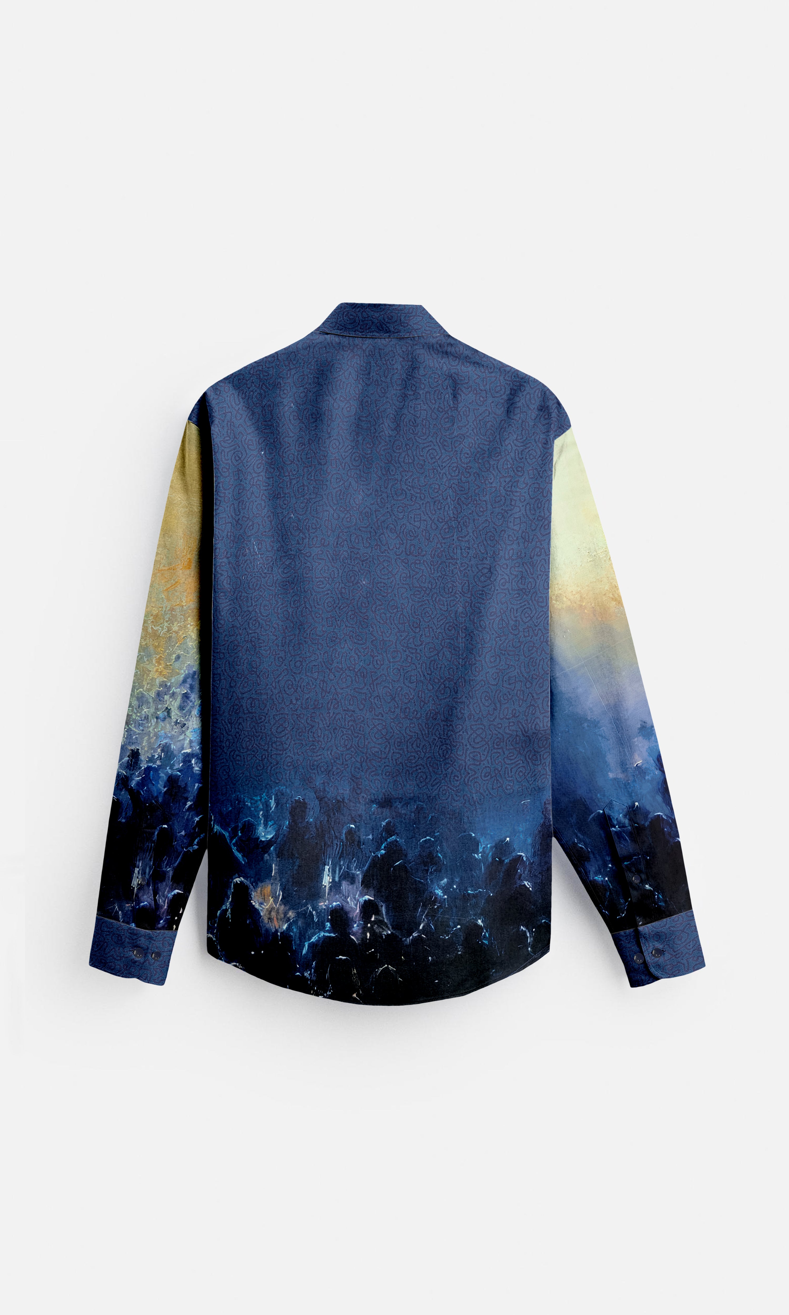 Golden Dusk Pure Bemberg Satin Full Sleeve Shirt