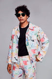 Spectrum Swag : Pure Linen Crop Length Jacket