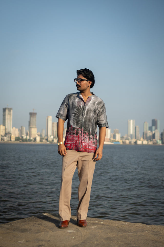 Smoke Wave Unisex (Pure Linen Short Sleeve Shirt) - AddysForMen®
