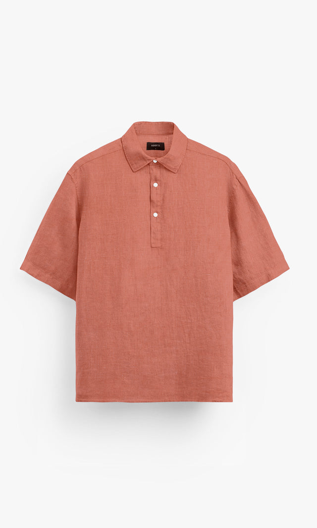 Burnt Orange polo shirt Pure Linen Shirt, Office Wear, Regular Wear, Formal Wear, Digital Printed Shirt, shirt for men, shirt for women, shirts for men, shirts for women, Short Sleeve shirt, satin Pure Linen shirt, beach wear shirt, party wear shirt