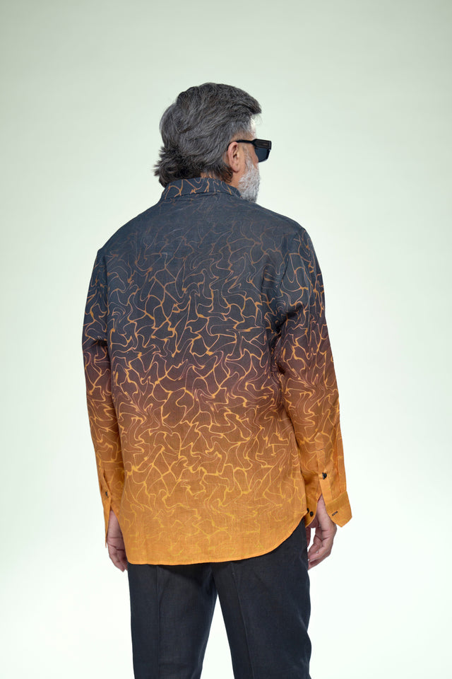 Gradiant Abstract Pure Linen Full Sleeve Shirt - AddysForMen®