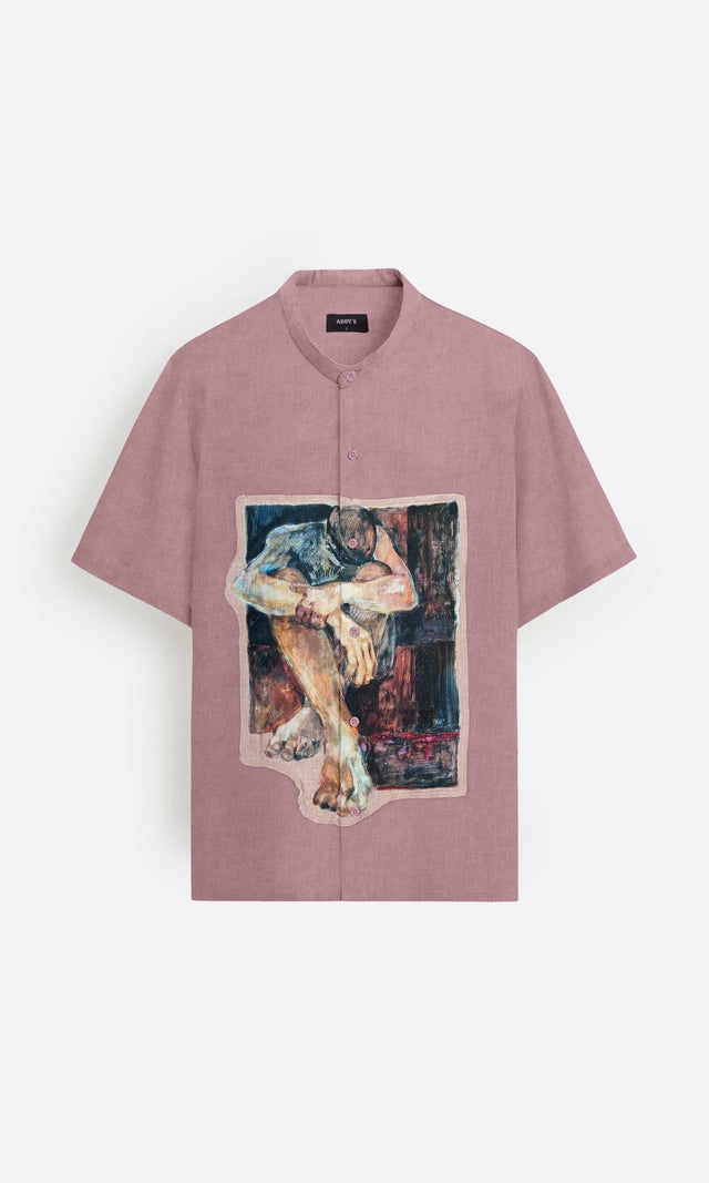 Blush Portrait Pure Linen Designer Shirt
