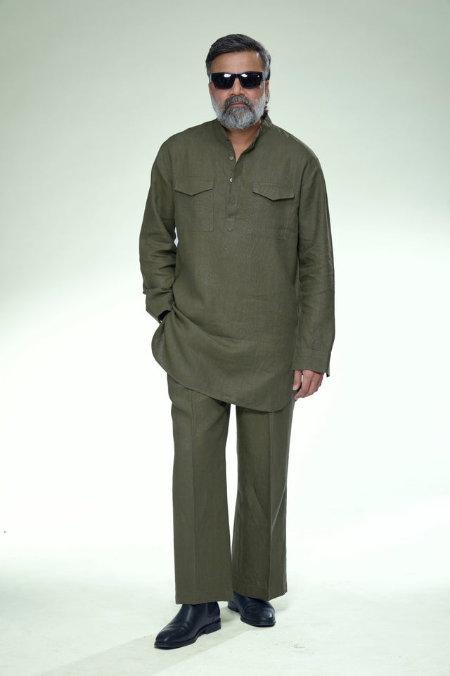 Zen Archive: Minimalist Pure Linen Kurta Set - AddysForMen®️