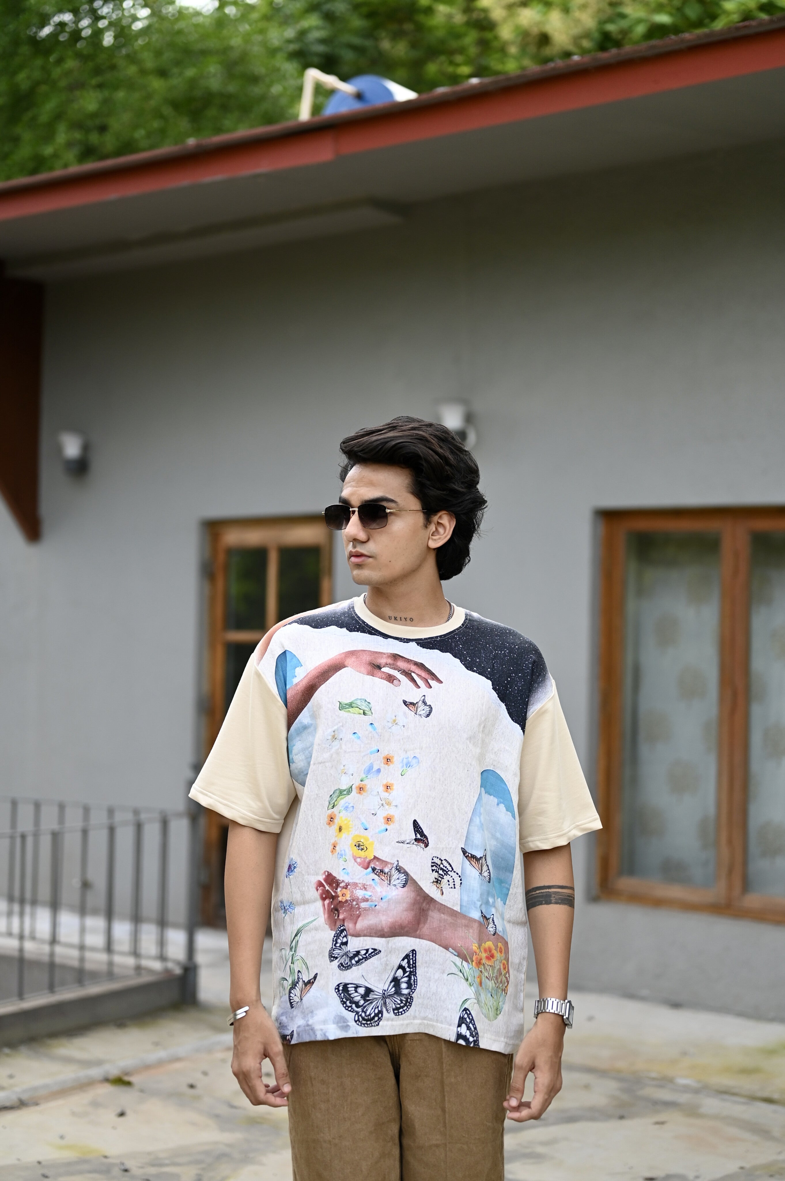 "Urban Edge : The Cool Cat Oversize Linen Tshirt"