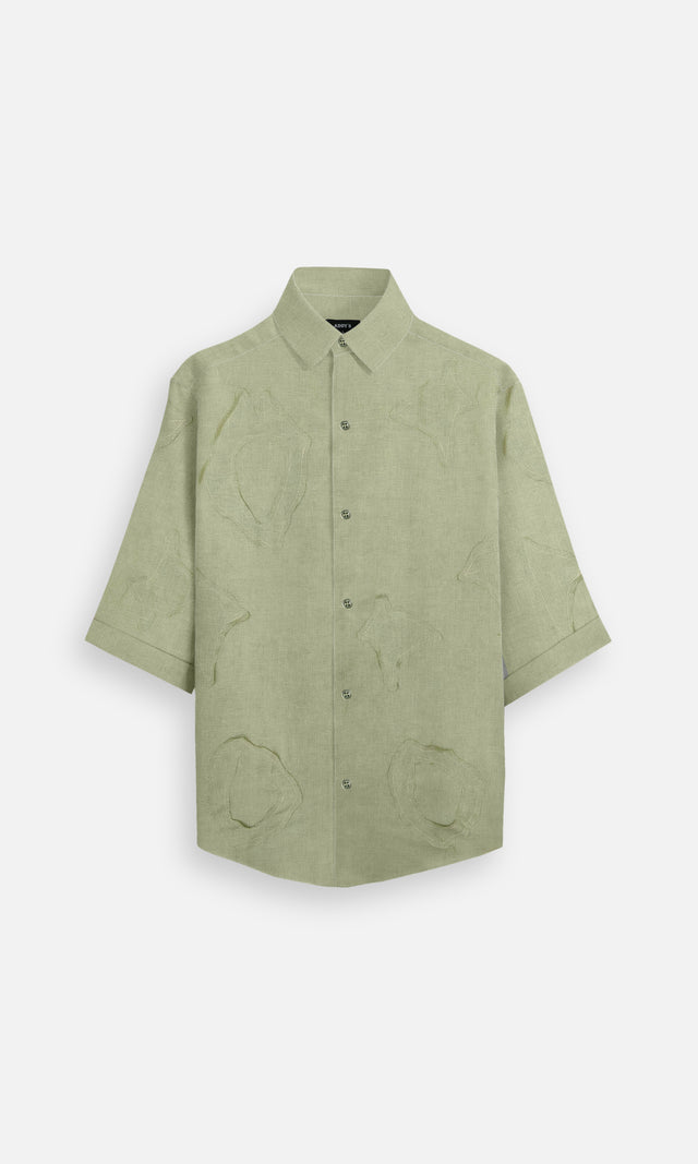Olive Essence Pure Linen Designer Shirt