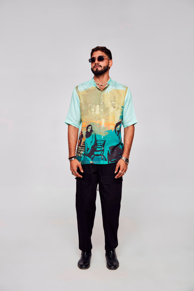Solitude Serenade Pure Satin Linen Shirt, shirt for men, shirt for women, shirts for men, shirts for women, Short Sleeve shirt, satin Pure Satin Linen shirt, beach wear shirt, party wear shirt