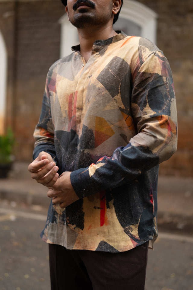 Earthbound Art Pure Linen Designer Unisex Long Sleeve Shirt - AddysForMen®