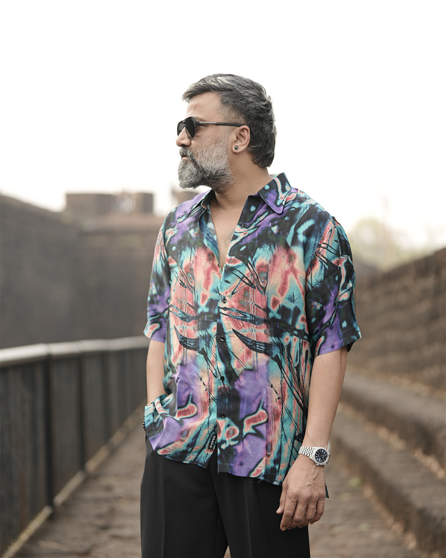 Stylish Urban Canvas Bemberg Satin Digital Print Shirt