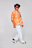 Sheep Chic : Embrace the Elegance of Sheep - Pure Linen 3/4 Sleeve Kurta Style Shirt
