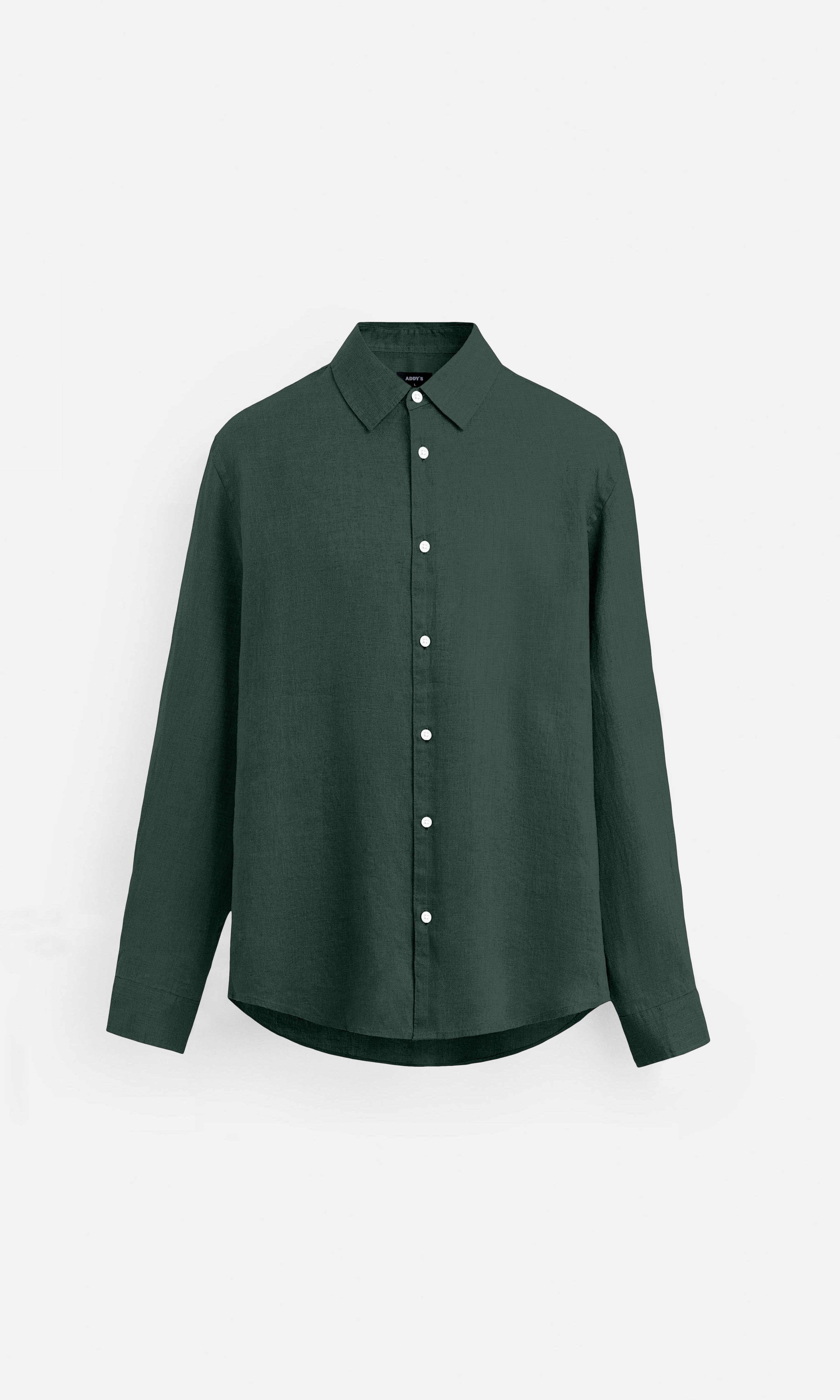 Deep Forest Green Pure Linen full Sleeve Shirt - AddysForMen®