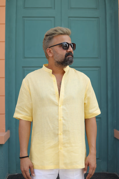 Majestic Yellow (Pure Linen Shirt) – AddysForMen®️
