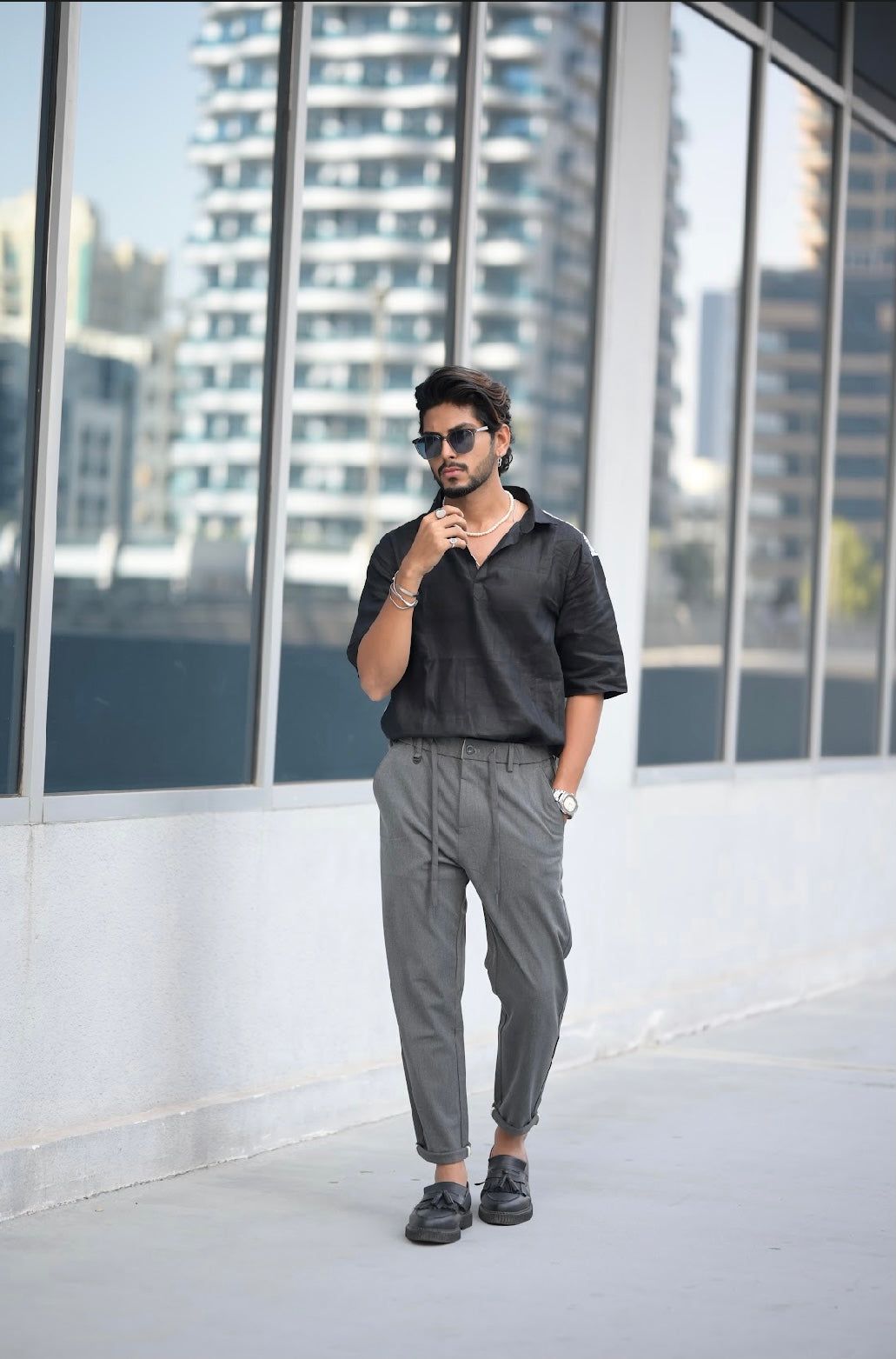 Call me aesthetic (Pure Linen Kurta Style Shirt) - AddysForMen®️