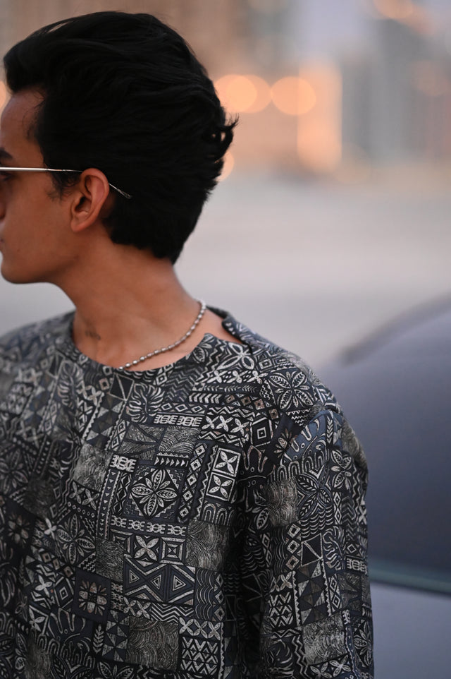 Mandala Maze (Pure Tencel Satin T-Shirt Style Shirt) - AddysForMen®️