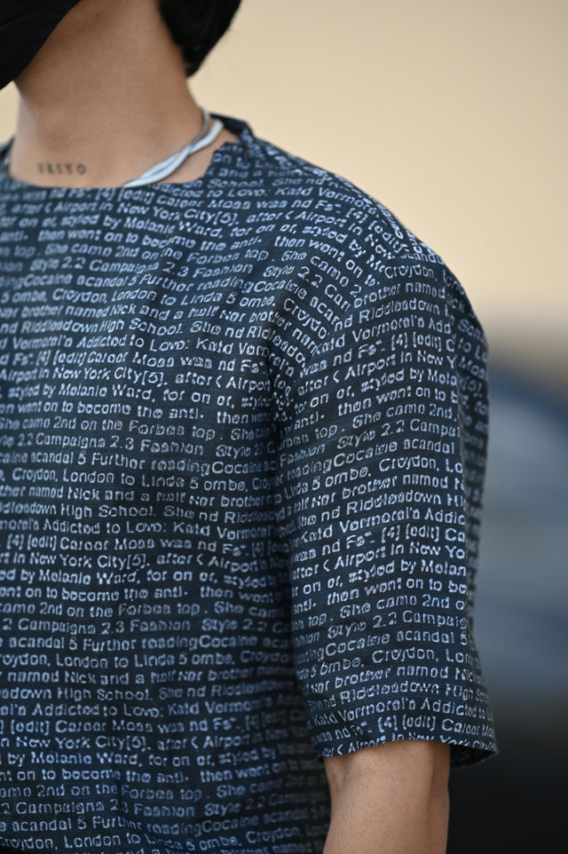 Writing Face Pure Linen Tshirt Style Shirt