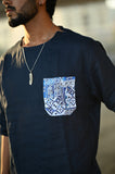 Blue Block (Pure Linen T-Shirt Style Shirt) - AddysForMen®️