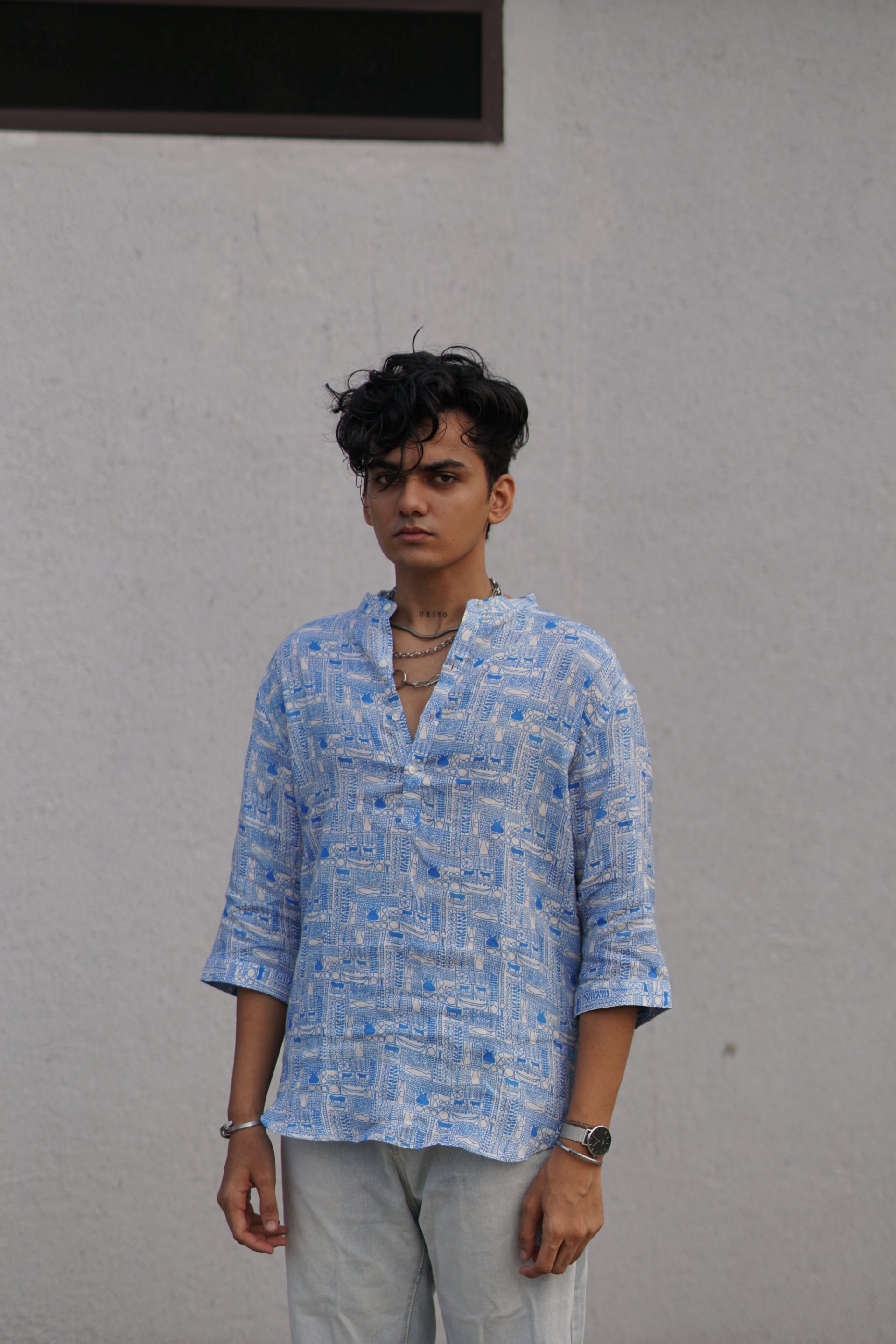 Epitome (Pure Linen Kurta Style Shirt) - AddysForMen®️