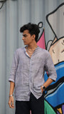 Constricted Decoy (Pure Linen Kurta Style Shirt) - AddysForMen®️