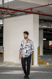 Geo Banal (Pure Linen Kurta Style Shirt) - AddysForMen®️
