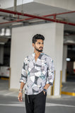 Geo Banal (Pure Linen Kurta Style Shirt) - AddysForMen®️