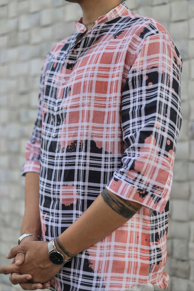 Evert Cipher (Pure Linen Kurta Style Shirt) - AddysForMen®️