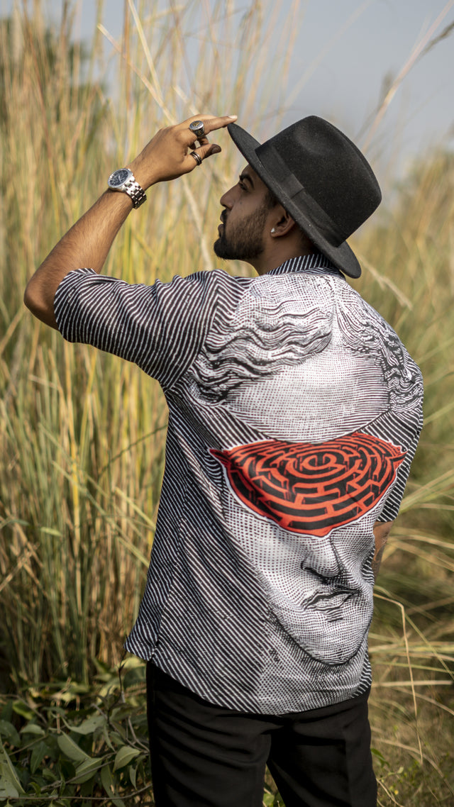 Maze Hoard (Pure Linen Kurta Style Shirt) - AddysForMen®️
