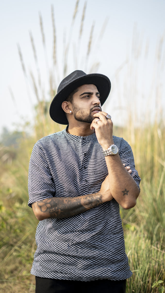 Maze Hoard (Pure Linen Kurta Style Shirt) - AddysForMen®️