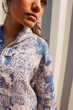 Ivoric Blues (Pure Linen Kurta Style Shirt) - AddysForMen®️
