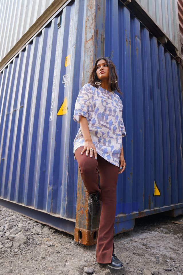 Flutter Crowd (Pure Linen T-Shirt Style Shirt) - AddysForMen®️