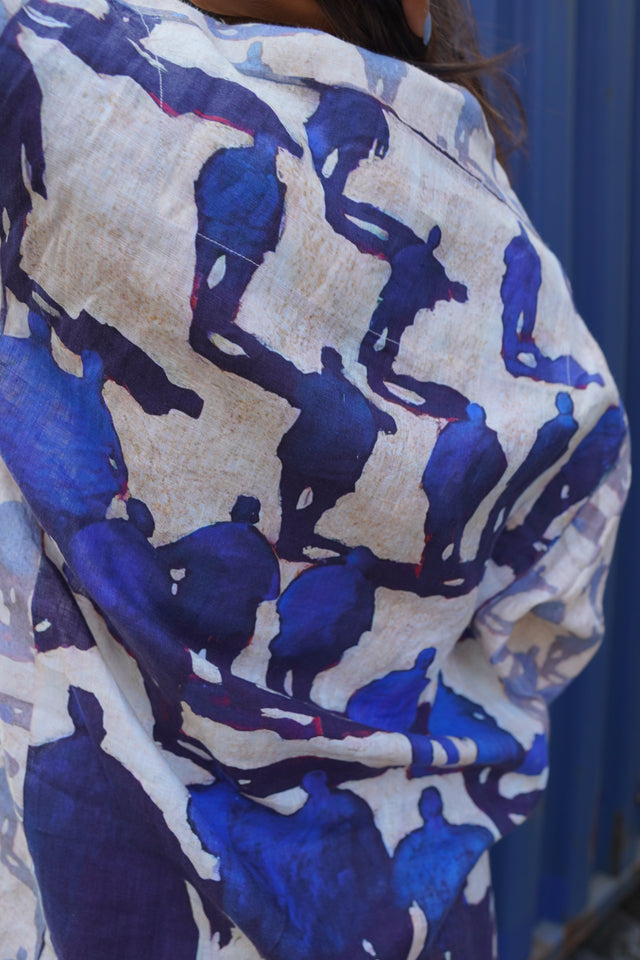 Flutter Crowd (Pure Linen T-Shirt Style Shirt) - AddysForMen®️