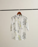 Written Print (Pure Linen Kurta Style Shirt) - AddysForMen®️