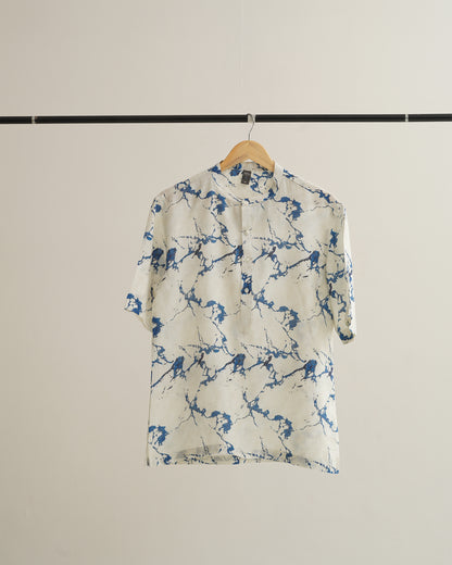 Floral Spray (Pure Linen Kurta Style Shirt) - AddysForMen®️