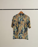Flower Art (Pure Linen Kurta Style Shirt) - AddysForMen®️