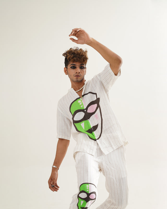 Abstract Printed (Pure Linen Shirt) – AddysForMen®️